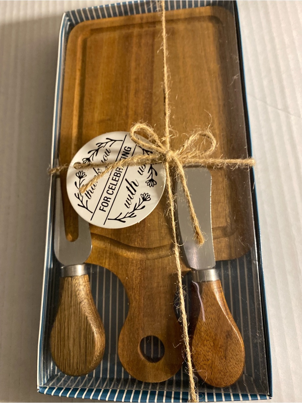 Source Unknown Brown Wooden Cheese Board and Knife Set